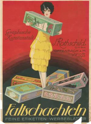 Werbung für Faltschachteln, 1920er Jahre